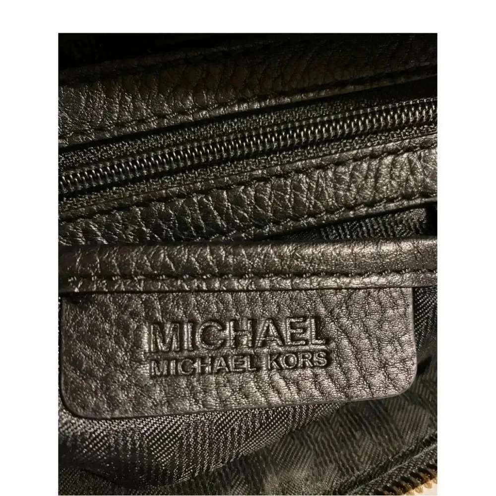 Michael Kors black leather satchel handbag